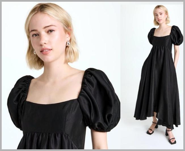 Azeeza Rory Puff Sleeve Dress - Black - [M] Price Integrity Rank ( 0 )